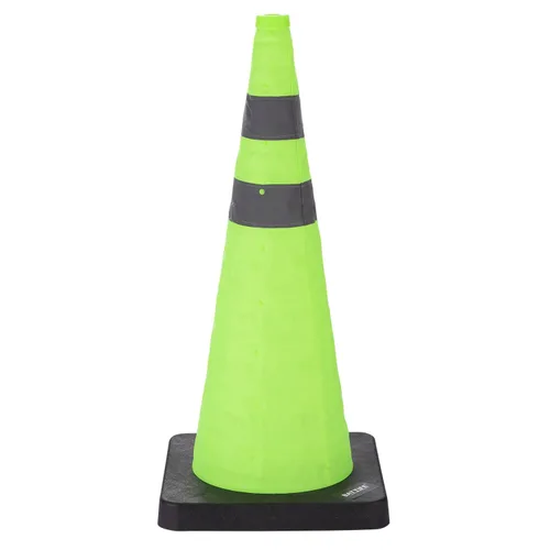Miniatura 10 de BATTIFE [1 Paquete] Conos azules plegables de seguridad de tráfico de 28 pulgadas con base negra pesada, conos emergentes multiusos con collar