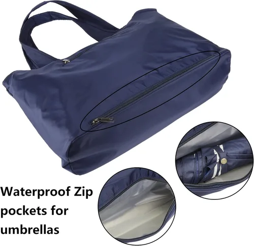 Miniatura 5 de ZOOEASS - Bolso grande de hombro para mujer, impermeable, multifunción, de nailon, para viaje