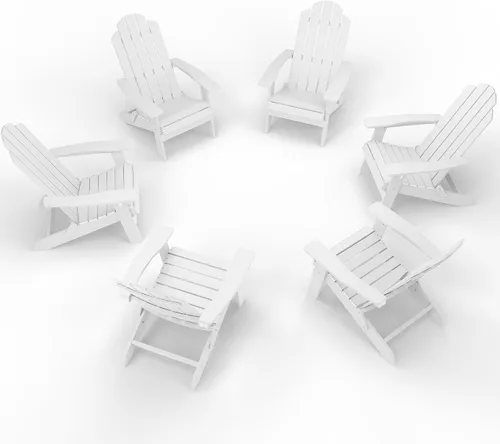 Miniatura 38 de MXIMU Silla Adirondack plegable para exteriores: sillas Adirondack fáciles de montar y cómodas, silla de plástico compuesto para todo tipo de clima