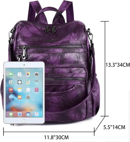Miniatura 50 de Bolsos mochila monedero de piel sintética para mujer, bolsas con zíper, mochilas de hombro casuales
