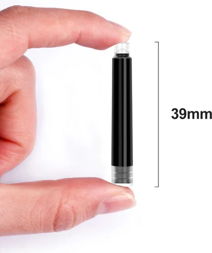 Miniatura 2 de BEILUNER Conjunto de cartuchos de tinta para pluma estilográfica color negro, paquete de 24 cartuchos de tinta de recambio, diámetro de orificio