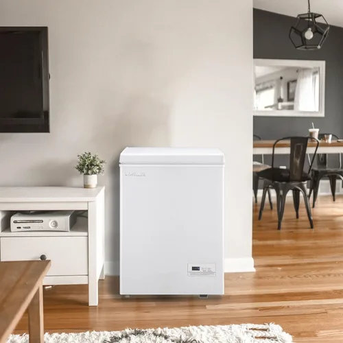 Miniatura 7 de DEMULLER - Congelador pequeño de pecho, congeladores profundos con panel de control electrónico, puerta de apertura superior, 2 cestas extraíbles