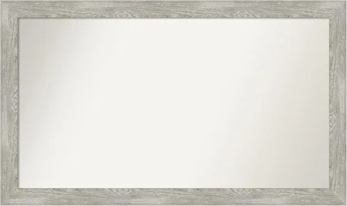 Miniatura 350 de Amanti Art Espejo de baño gris para sobre el fregadero, 31 x 48 pulgadas, espejo de tocador rectangular estrecho de color gris, marco de madera