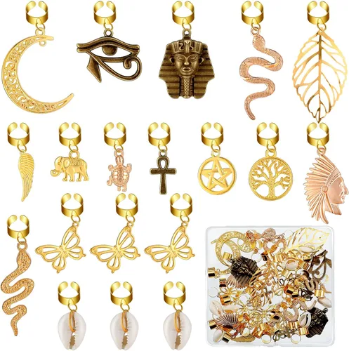 Chunyin 40 piezas de joyería para el cabello para mujer, trenzas Loc, accesorios dorados para el cabello para hombres, trenzas de rastas estilo
