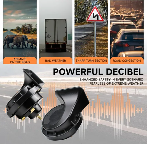 Miniatura 3 de FARBIN Bocinas de camión 24V Bocina de coche ruidosa doble tono Bocina de tren impermeable Bocina eléctrica de caracol Kit universal para cualquier