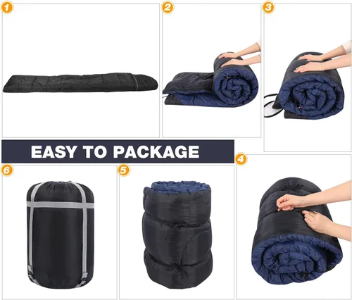 Miniatura 5 de REDCAMP Saco de dormir de franela para adultos, cómodos sacos de dormir de algodón para campamento, mochileros, senderismo, con capucha desmontable