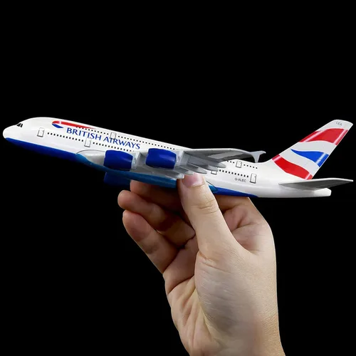 Miniatura 3 de AZIZAT 1/400 modelo británico A380 avión 6.3 in aleación fundido a troquel colección de aviones modelo modelo plano para colección o regalo ornamento
