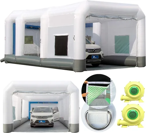 Miniatura 9 de GORILLASPRO Cabina de pintura inflable portátil de 16.5 x 10 x 8 pies, cabina de pulverización inflable con soplador de 550 W, sistema de filtro
