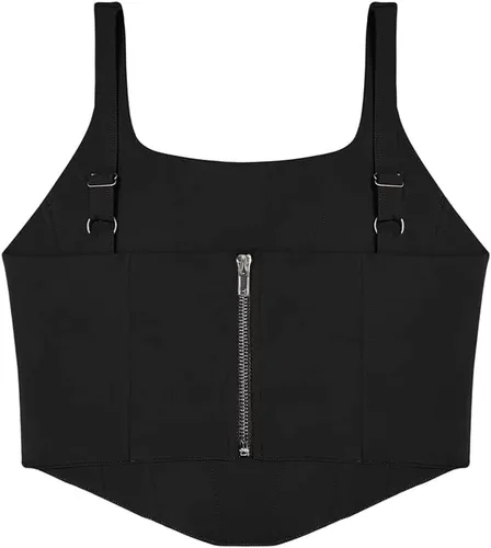 Miniatura 5 de REORIA - Camiseta corta sin mangas con cuello cuadrado sexy para mujer