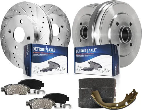 Miniatura 9 de Detroit Axle - Pastillas de freno para Nissan Quest 2004-2017, X-Trail 2005-2006, pastillas de freno de cerámica delanteras y traseras con repuesto