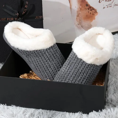 Miniatura 9 de Pantuflas de espuma viscoelástica para mujer cómodo vellón forrada de lana de felpa para interiores y exteriores