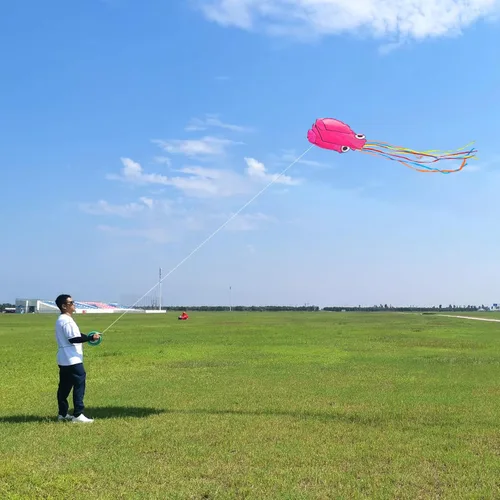 Miniatura 6 de Cometas de pulpo para niños y adultos fáciles de volar, 24 x 158 pulgadas, kit de cometa grande y suave para niños y niñas, juego de cometa de playa