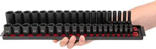 Miniatura 3 de TEKTON SID91218 - Juego de llaves de impacto de 6 puntos con rieles de 3/8 pulgadas, 68 piezas (1/4-1 pulgada, 6-24 mm)