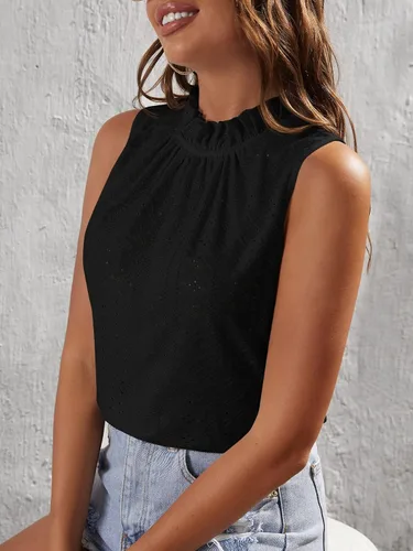 Miniatura 3 de Verdusa Blusa sin mangas con cuello alto falso para mujer