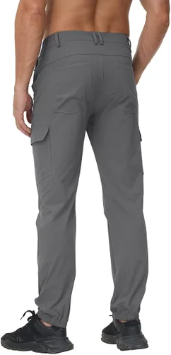 Miniatura 2 de YuKaiChen Pantalones cargo Ripstop, resistentes al agua, para hombre, ligeros, para senderismo, viajes, cintura resistente, pantalones casuales