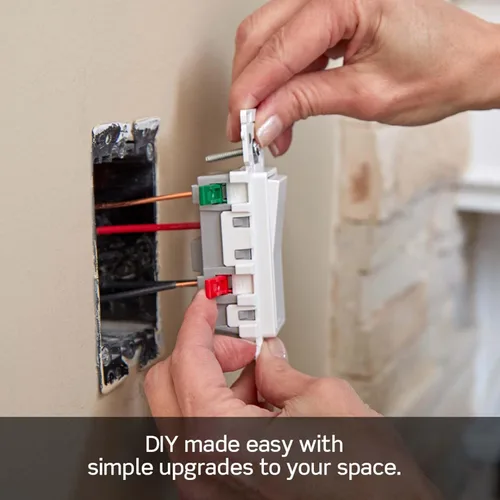 Miniatura 6 de Leviton Lever Edge - Interruptor basculante de 3 vías de 15 amperios, E5603-SW, color blanco