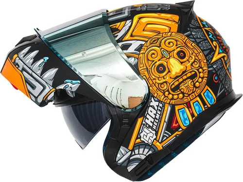 HAX Amatista Casco Modular de Motocicleta con Visera Dual Abatible - Casco Aprobado DOT/ECE, Ligero, Cómodo y Elegante para Hombres y Mujeres