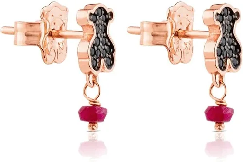 Miniatura 2 de Pendientes Motivo Plata Vermeil Rosa