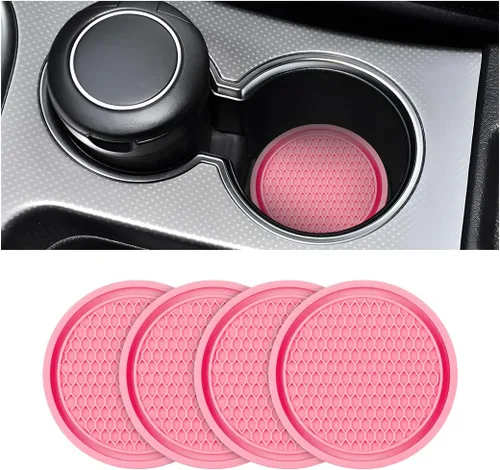 Miniatura 19 de Paquete de 4 portavasos para auto, portavasos universal antideslizante de 2.75 pulgadas de diámetro, duradero, compatible con la mayoría de los Rojo