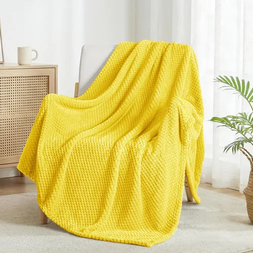 Miniatura 72 de Exclusivo Mezcla - Manta de vellón extragrande para sofá o cama, mantas supersuaves y cálidas con textura de gofre, acogedora, mullida y ligera Azul
