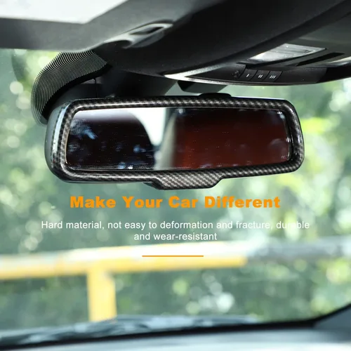 Miniatura 4 de RAZPOY Cubierta de espejo retrovisor interior para Dodge Challenger 2015-2024 y Charger Durango 2011-2024 y Ram 2010-2017, fibra de carbono