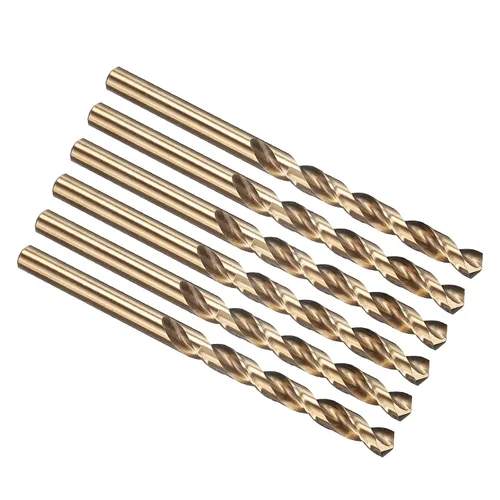 Miniatura 164 de PATIKIL Broca Jobber de 0.039 in, vástago recto M35 cobalto 5% acero de alta velocidad 135° acabado dorado para metal duro de acero inoxidable - 2