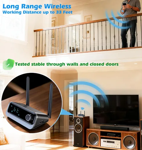 Miniatura 6 de KAIY Receptor Bluetooth para estéreo doméstico, adaptador de audio Bluetooth óptico y coaxial y AUX para amplificador y altavoces con cable