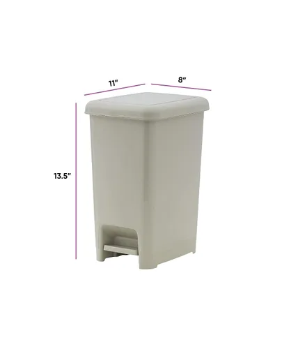 Miniatura 5 de Superio Bote de basura con pedal delgado de 16 cuartos de galón (beige suave)