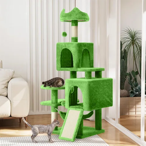 Miniatura 12 de YITAHOME Árbol para gatos de 75 pulgadas de alto para interior: torre multinivel para gatitos con condominios para gatos, perchas superiores, rampa