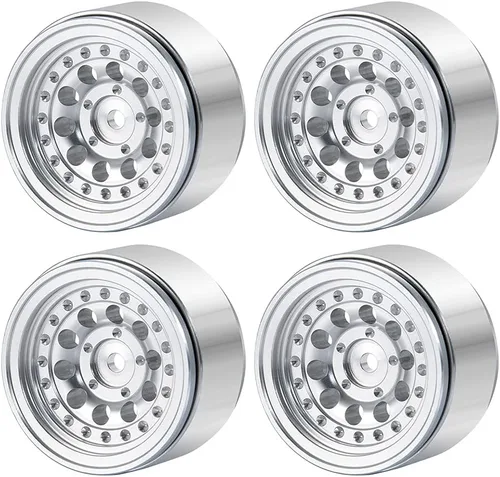 RCLIONS 4 unids/1 Unidades de aluminio de 1 "Micro Beadlock ruedas llantas para todos 1:24 escala axial SCX24 Deadbolt RC Crawler Car Upgrades