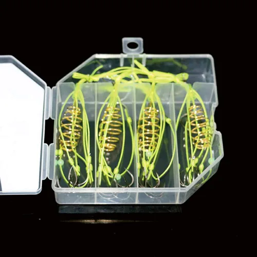 Miniatura 6 de Dyxssm Comedero de pesca de carpa con alimentador de carpa de primavera de pesca (paquete de 4)