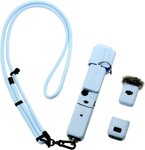 Funda de silicona Pocket 3 y correa de cordón ajustable, funda protectora de pantalla para DJI Osmo Pocket 3 Creator Combos Accesorios (azul)
