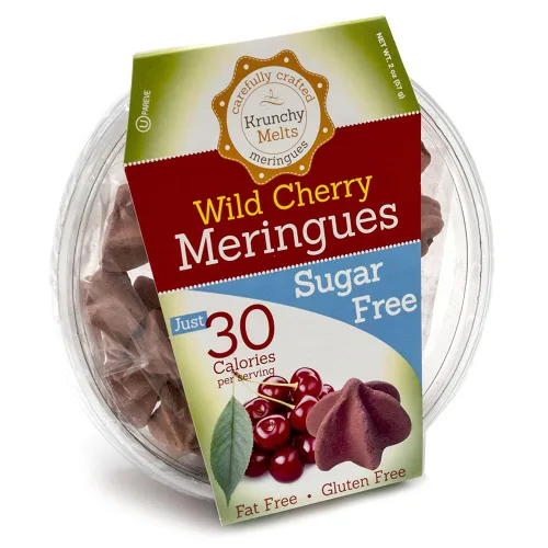 Miniatura 5 de Krunchy Melts Galletas originales de merengue sin azúcar, sabor a cereza silvestre sin azúcar, solo 30 calorías por porción, sin grasa, sin gluten