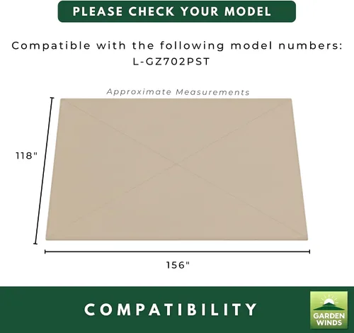 Miniatura 5 de Garden Winds Toldo de repuesto para cenador Pomeroy Dome - Riplock 350 - Beige