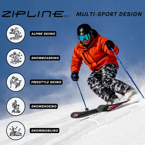 Miniatura 4 de Gafas de esquí Zipline KLIK - Lentes magnéticas sin niebla, policarbonato cilíndrico doble, ventilación ajustable, sistema de lente magnética