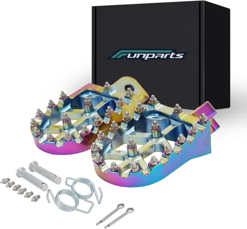 Miniatura 10 de Funparts Estriberas para Dirt Bike Estriberas de Motocicleta Pedales Reposapiés CNC para Apollo RFZ 125 DBX15 X18 X19 Tao Tao DB17 DB27 SSR