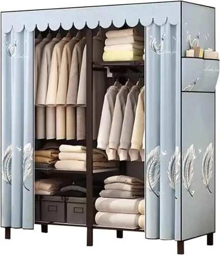 Miniatura 17 de large closets Folding Closet with Cloth Cover Clothes Closet Portable Wardrobe Closet Metal Iron Frame Closets for Bedroom Large Closet Space-saving