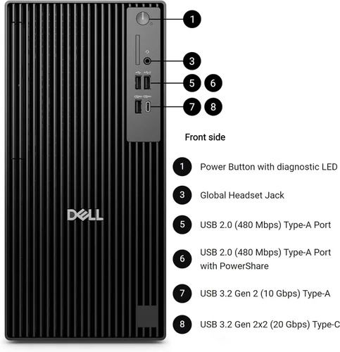 Miniatura 3 de Dell Pro Tower Plus QBT1250 - Escritorio empresarial, Intel Core Ultra 5-235, RAM DDR5 de 16 GB, SSD PCIe de 512 GB, DVDRW, 3x4K DP, Copilot AI