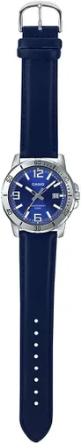Miniatura 5 de Casio MTP-VD01L-2BV - Reloj deportivo analógico para hombre, correa de piel azul, esfera azul, analógico, deportivo, para hombre