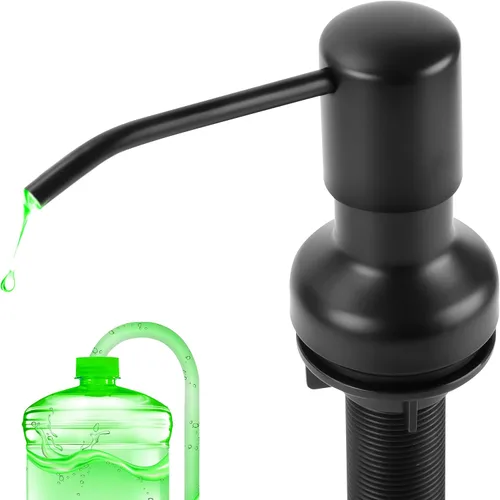 Dispensador de jabón para fregadero de cocina, dispensador de jabón para fregadero con vástago roscado más largo, tubo de extensión de 47 pulgadas
