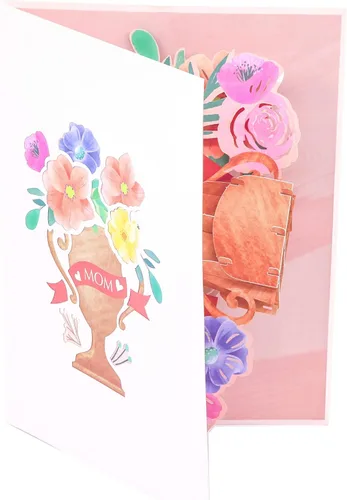 Miniatura 4 de PopLife Tarjeta desplegable 3D con texto en inglés "Best Mom Ever", tarjeta para el día de la madre, cumpleaños floral, felicitaciones, mejora