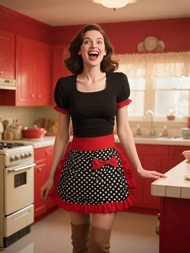 Miniatura 4 de CRB Fashion Womens Kitchen Baking Waist Pocket Half Bistro Kitchen Cooking Apron