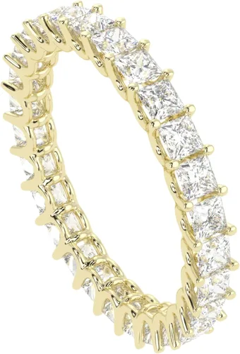 Miniatura 4 de Anillo de boda de princesa de moissanita de 14 quilates, tono oro blanco, rosa, amarillo, anillo de boda de eternidad completa, 2.00 quilates, corte