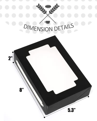 Miniatura 5 de qiqee Paquete de 36 cajas de galletas negras autopop para regalo de 8 x 5.3 x 2 pulgadas, caja de panadería plegable en un segundo con ventana
