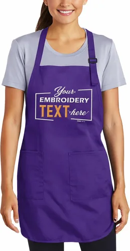 Miniatura 9 de TEEAMORE Delantales bordados personalizados para mujeres y hombres, añade tu texto de chef para parrilla de cocina, delantal personalizado