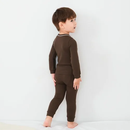 Miniatura 3 de pureborn Conjunto de pijama para bebé, ropa de dormir de algodón de manga larga ajustada para niños y niñas, 2 piezas, 18M-7Y