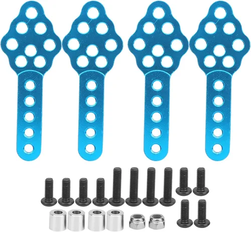Soporte de amortiguador RC, ángulo de altura ajustable, soporte de choque RC Crawler, 4 piezas de aleación de aluminio azul, para entusiastas de RC,