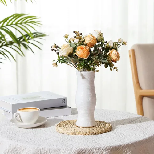 Miniatura 2 de Didaey Paquete de 10 jarrones de plástico compuesto a granel, pequeños jarrones florales bohemios para ramo de flores secas, centros de mesa
