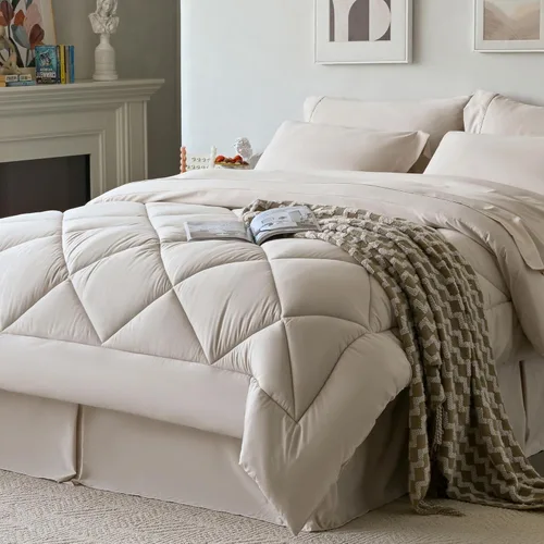 Newspin - Juego de edredón de 6 piezas y tamaño individual XL, ropa de cama en una bolsa, con edredón y sábanas, fundas de almohada, sábana