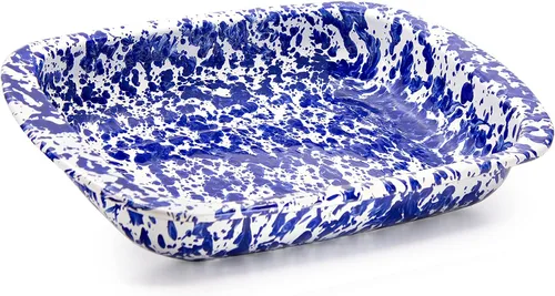 Miniatura 9 de Golden Rabbit Enamelware - Molde para hornear, 3 cuartos de galón, Black Swirl